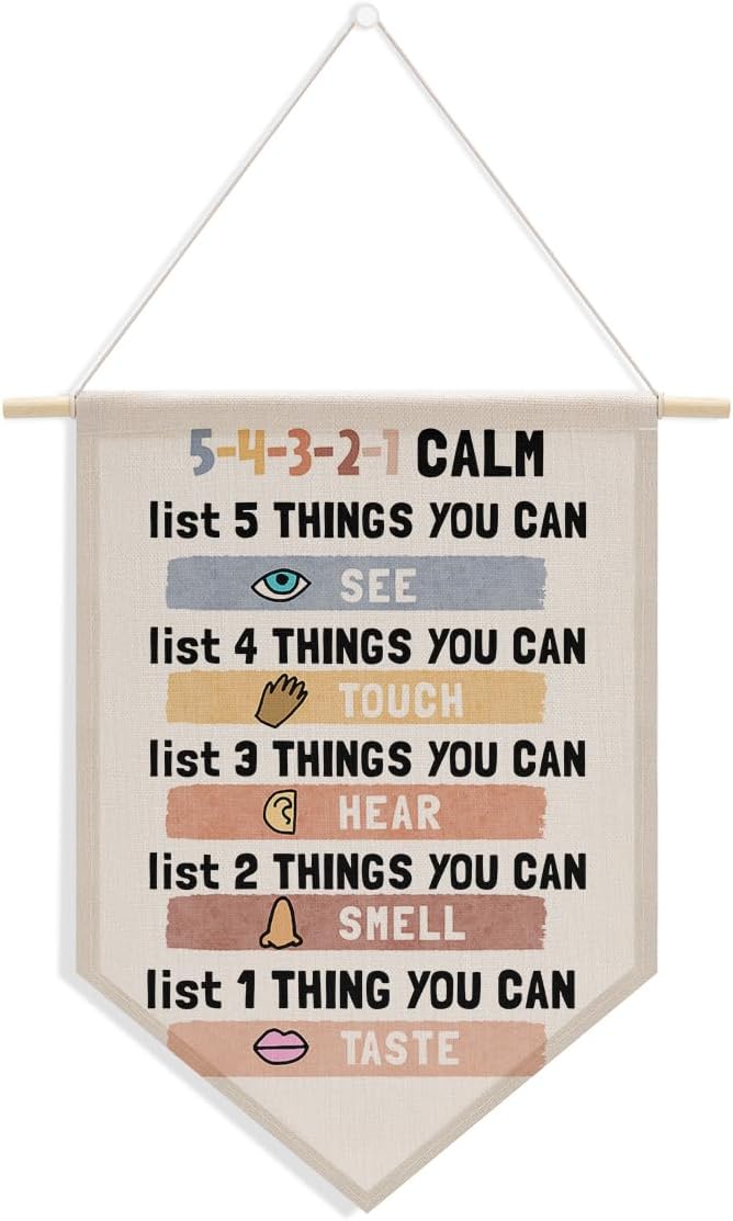 XFN Boho Calming Corner Classroom Wall Decor for Boys Girls Wall Hanging Pennant Flag Banner Bedroom Nursery Therapy Office Toddler Room Home Decor Educational Wall Art Christmas Birthday Gifts - Image 1